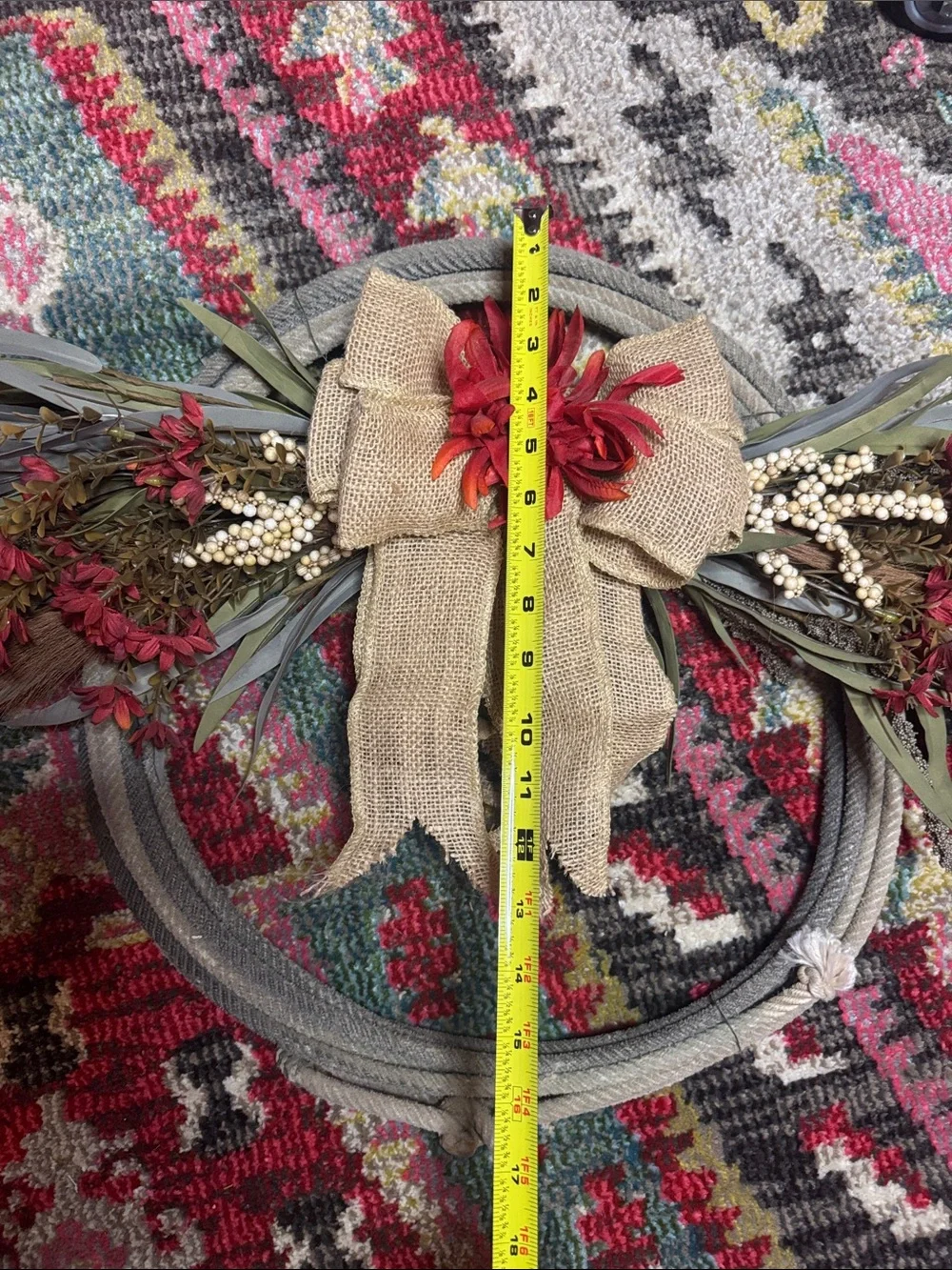 Fall western wreath with rope